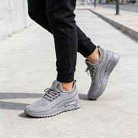 Chaussures de sport à lacets en maille tricotée rayées de haute qualité, confortables, souples, tendance, respirantes, décontractées pour homme, automne