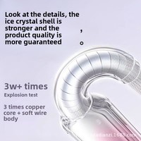 Kabel Pengisian Cepat Type-C Type-C Ice Crystal Gradient dengan Konduktor Tembaga Murni dan Bahan Nylon untuk iPhone Android 3A Pengisian Cepat