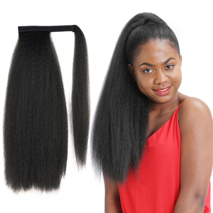 Hot bán 24-inch dài tổng hợp Yaki Nail pre-ngoại quan <span class=keywords><strong>ponytail</strong></span> Fluffy kinky thẳng phần mở rộng với bọc xung quanh <span class=keywords><strong>Clip</strong></span> - Product Image 3