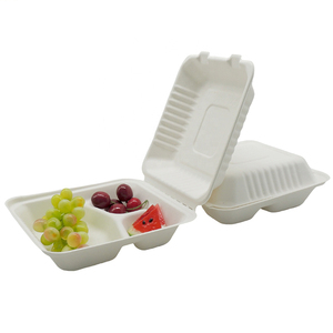 Caña de Azúcar caja Biodegradable llevar desechables 3 compartimiento de la caja de almuerzo - Product Image 4