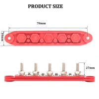 12V 300A barre omnibus 5 goujons M8 bornier à ressort bloc de Distribution d'alimentation couvercle de bloc de jonction de batterie marine automobile