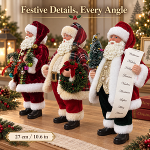 Statuetta di <span class=keywords><strong>Babbo</strong></span> <span class=keywords><strong>Natale</strong></span> da 27 cm (10,6 Pollici) per Decorazione Natalizia da Tavolo, Rosso Tartan Bordeaux, <span class=keywords><strong>Babbo</strong></span> <span class=keywords><strong>Natale</strong></span> in Piedi - Product Image 3