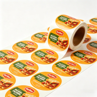Étiquettes adhésives en vinyle personnalisées, écologiques, recyclables, imperméables et résistantes à l'huile, en rouleau, avec logo personnalisé pour l'emballage de sandwichs, de charcuterie et de viande.