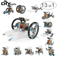 Robot éducatif à énergie solaire 13-en-1, blocs de construction créatifs, kit scientifique pour enfants, jouets d'assemblage électronique