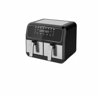 Friteuse à air numérique tactile multifonction à double panier indépendant 4L+4L, 2 compartiments