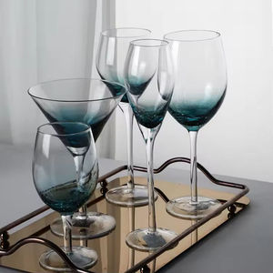 Vente en gros gobelet en cristal créatif de forme unique décoration de fissure de glace bleue transparente <span class=keywords><strong>verre</strong></span> à <span class=keywords><strong>vin</strong></span> rouge de haute qualité - Product Image 2