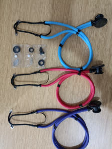 Estetoscopio multifuncional negro <span class=keywords><strong>completo</strong></span>, estetoscopio de doble tubo negro, estetoscopio de doble cara Chapado en negro - Product Image 3