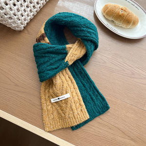 ผ้าพันคอไหมพรมถักแบบสบายๆ สำหรับฤดูหนาว ทำจากขนสัตว์และอะคริลิก ให้ความอบอุ่น หนานุ่ม ดีไซน์เรียบง่าย สีสันแบบบล็อกสี ลายเกลียวแบบขนมปังทอด สำหรับคู่รัก - Product Image 6