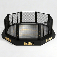 Cage de boxe MMA octogonale, construction en acier et cuir PVC, haute qualité, durable, antidérapante, surface autoportante