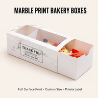 Boîtes à friandises longues avec fenêtre, boîtes à pâtisserie, boîtes à biscuits, emballages transparents pour boulangerie, boîtes rectangulaires pour gâteaux, vente en gros, étiquette personnalisée