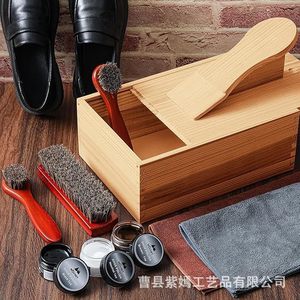 Boîte à chaussures en bois avec pédale pour rangement d'outils, type vertical, rectangulaire, grain de bois - Product Image 4