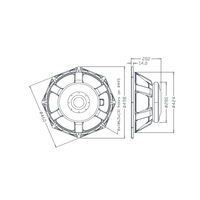 HIPOWER L18/8693 Haut-parleur de basses professionnel de 18 pouces, aimant de 280 mm, 1200 W, 8 ohms, bobine vocale en cuivre de 5 pouces, sensibilité de 98 dB, 35-1,5 kHz