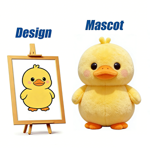 Vêtements de mascotte personnalisés en peluche canard jaune, respirants et marchables, vente directe d'usine, costumes de poupée sur mesure - Product Image 1