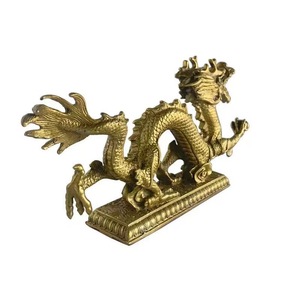 2025 Offre Spéciale Antique Laiton Dragon Statue Zodiaque Dragon Figurine avec Ancienne Technique De Coulée Feng Shui Mascotte Décoration - Product Image 1