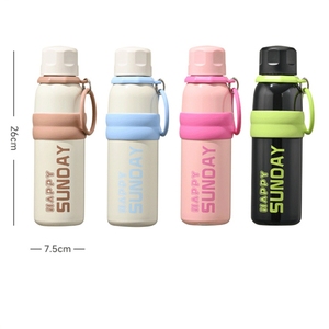 Borraccia Termica in Acciaio Inox per Studenti, Nuovo Modello 650ml Happy Sunday, per Donne, Attività all'Aperto, Fitness e Sport - Product Image 6