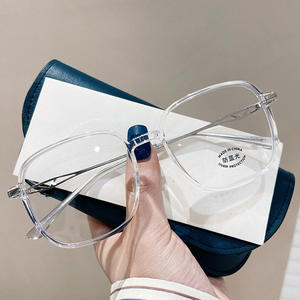 Montures de lunettes rectangulaires de style coréen pour femmes, monture large, protection anti-lumière bleue, verres AC, pont nasal moyen - Product Image 2