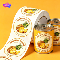 Étiquettes pour produits, étiquette personnalisée avec logo pour bocaux en verre, canettes en aluminium, étiquette personnalisée pour aliments en conserve d'ananas