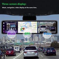 Kamera mobil sistem Android 8.1, layar sentuh 12 inci, Media siaran, kaca spion 4G WiFi, kamera mobil 2 + 32GB, kamera dasbor ADAS 32GB