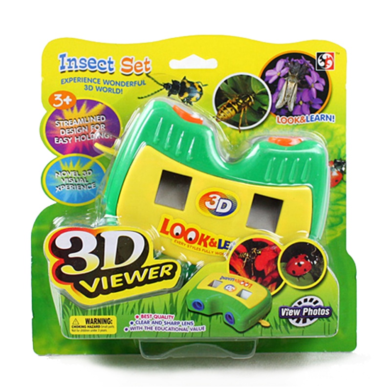 ที่กำหนดเองเด็ก3d ผู้ชมของเล่น Viewmaster 3D ภาพปริญญาโทดูด้วยแผ่นสัตว์