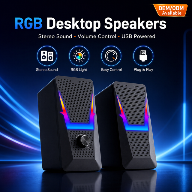 Small Portable 6W OEM Wired RGB Speaker PC Computer Gaming Gadgets Laptop USB Speaker Woofer