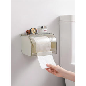 Porte-papier toilette transparent et étanche, boîte à mouchoirs rectangulaire auto-adhésive pour salle de bain, mouchoirs extractibles de taille standard - Product Image 3