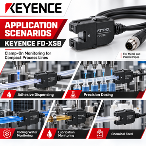 FD-XS8 หัวเซ็นเซอร์วัดการไหลแบบหนีบ ไม่ต้องเจาะ วัดการไหลได้ 8 ลิตร/นาที วัสดุ PPSU/PPS สำหรับท่อขนาดเส้นผ่านศูนย์กลางภายนอก 6/6.35/8 มม. - Product Image 3