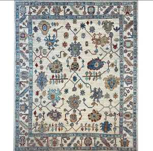 Alfombra de área de lana turca moderna Oushak, nuevo diseño, 8 '4 \ "X 9' 10 \", pelo de felpa, algodón, Color sólido, tamaño personalizable para sala de estar - Product Image 2