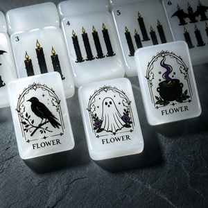Mahjong américain à thème Halloween transfrontalier avec des tuiles en coquille de perle, tuiles de mahjong en acrylique européennes et américaines - Product Image 2
