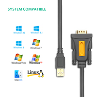 Adaptador de Puerto USB2.0 a RS232 FTDI COM con 1M 1,5 m 2M PVC Jacket Cable coaxial de par trenzado para PC PDA GPS