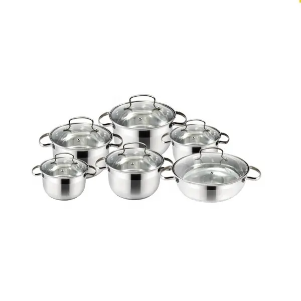 Cheap wholesale best quality soup stock cooking pot 10pcs stainless steel pans sets kitchenware cookware set
