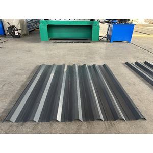 पूर्ण स्वचालित धातु ट्रेपेज़ोइड 5 रिब छत टाइल बनाने मशीन इंजन पीएलसी नियंत्रित उच्च दक्षता छत पैनल रोल बनाने - Product Image 2