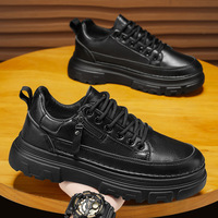 Chaussures classiques pour hommes, nouvelles chaussures de sport pour hommes, imperméables, antidérapantes, en cuir noir, pour les déplacements professionnels, tendance, décontractées