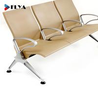 Chaise de salle d'attente d'hôtel en polyuréthane au design moderne Flya 2-5 sièges de poutre d'aéroport avec zones publiques d'hôpital en métal