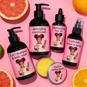 Kit de Cabello Rizado Natural para Niños, Champú Orgánico para Bebés, Acondicionador, Aceite para el Crecimiento del Cabello, Control de Bordes - Product Image 2