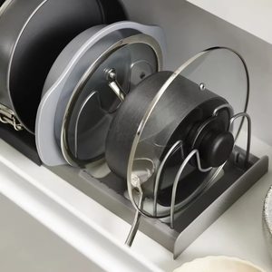 Support de rangement extensible et réglable en métal pour couvercles de casseroles et ustensiles de cuisine - Product Image 2