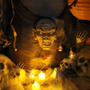 Cara de zombi flotante de resina, decoraciones de Halloween, estatua de cabeza de zombi falsa de resina para jardín, césped, estanque, cementerio, adornos para exteriores - Product Image 6