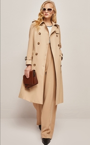 Alla moda autunno inverno elegante donna nuovo Design maniche lunghe aderente <span class=keywords><strong>Trench</strong></span> doppiopetto di media lunghezza - Product Image 6