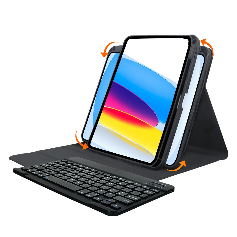 360 degree Rotating Keyboard case for iPad 10th gen 10.9 inch stand tablet cover factory manufacture