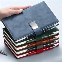 Carnet de notes en cuir PU A5 avec fermeture magnétique, journal, agenda, bloc-notes, pour le bureau, promotionnel, logo personnalisé