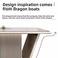 Élégant bureau de luxe léger en acajou et acier Table de superviseur simple et moderne pour directeur exécutif
