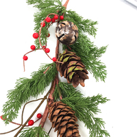Décoration de Noël suspendue, plante artificielle, rotin vert, arrangement saisonnier extérieur