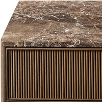 Meuble de rangement Rhoohill moderne en chêne blanc, commode vintage en bois massif à 9 tiroirs avec dessus en marbre, armoire décorative à tiroirs