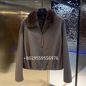 Nuova Giacca Corta da <span class=keywords><strong>Donna</strong></span> Autunno-Inverno 2025 con Collo in Pelliccia di Visone e Fodera in Zibellino, Cappotto Casual e Caldo per Uso Quotidiano - Product Image 2