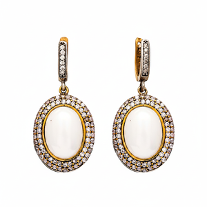 Boucles d'oreilles pendantes en forme de perle CZ de forme ovale authentique en gros turc bijoux en argent sterling 925 - Product Image 2