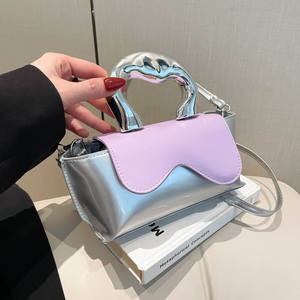 Petits sacs à main en cuir PU pour femmes à poignée supérieure argentée prix de gros sacs à main pour femmes sac à bandoulière - Product Image 4