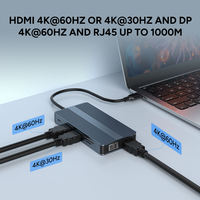 Station d'accueil 12 en 1 4K 60Hz HDMI USB C Type C 3.2 Charge 100W PD RJ45 1000M VGA 4k HDTV Video Docking Station 8 en 1 Hub