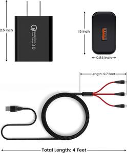Cargador USB de 18W, Cable de Carga 3 en 1 para Dron <span class=keywords><strong>DJI</strong></span> <span class=keywords><strong>Mini</strong></span> 4 Pro FPV, <span class=keywords><strong>Control</strong></span> Remoto, Controlador de Movimiento, Batería, Cargador de Dron de 18W - Product Image 6