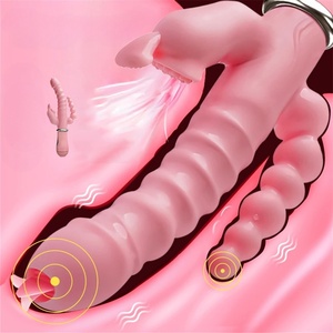 Masturbatore Femminile 3-in-1, Giocattolo Sessuale per Adulti, Vibratore Dildo con Lingua Vibrante, Stimolatore per Punto G, Clitoride, Vagina e Ano per Donne - Product Image 1