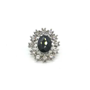 Toptan özel siyah kristal düğme lüks metal düğmeler kaya kristal kadın elbise kot