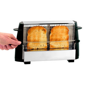 <span class=keywords><strong>Grille</strong></span>-<span class=keywords><strong>pain</strong></span> <span class=keywords><strong>noir</strong></span> <span class=keywords><strong>vintage</strong></span> à 4 tranches en acier inoxydable Design ouvert Bouton surélevé Grillage simultané pour tous les types de <span class=keywords><strong>pain</strong></span> Compact - Product Image 2